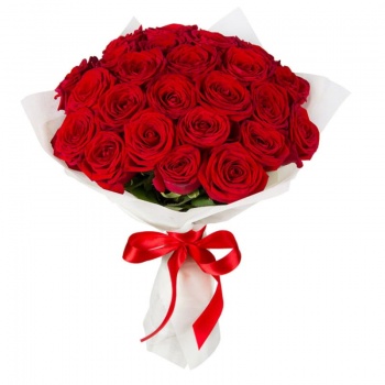 Букет из 25 красных роз "Наполеон"